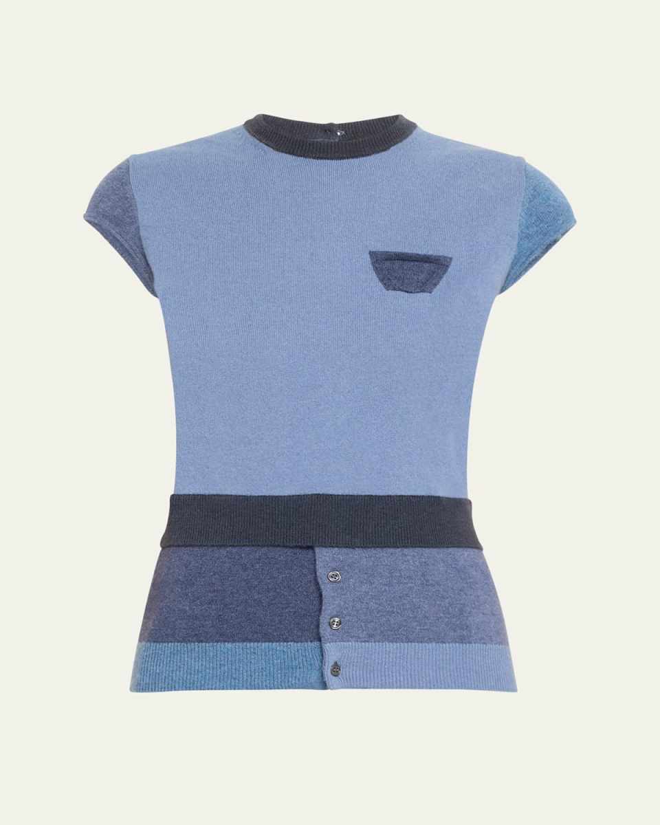 Colorblock Layered Cashmere Sweater